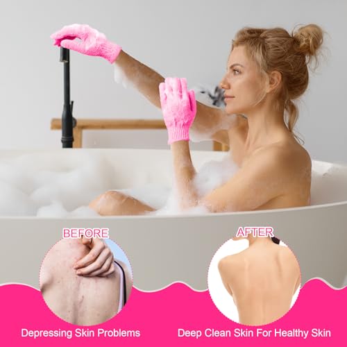 Exfoliating Bath Gloves 90 Pcs (45 Pairs) - Colorful Shower Body Scrubber