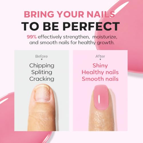 Modelones Nail Strengthener & Growth Polish A4-Jelly Orchid Pink for Damaged Nails