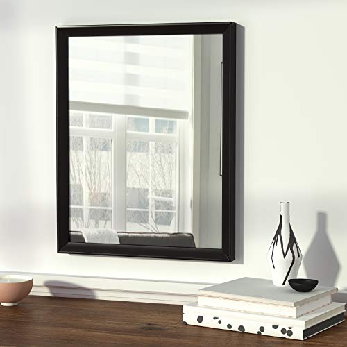 Amazon Basics Rectangular Wall Mirror with Peaked Trim - 16 x 20 in Black