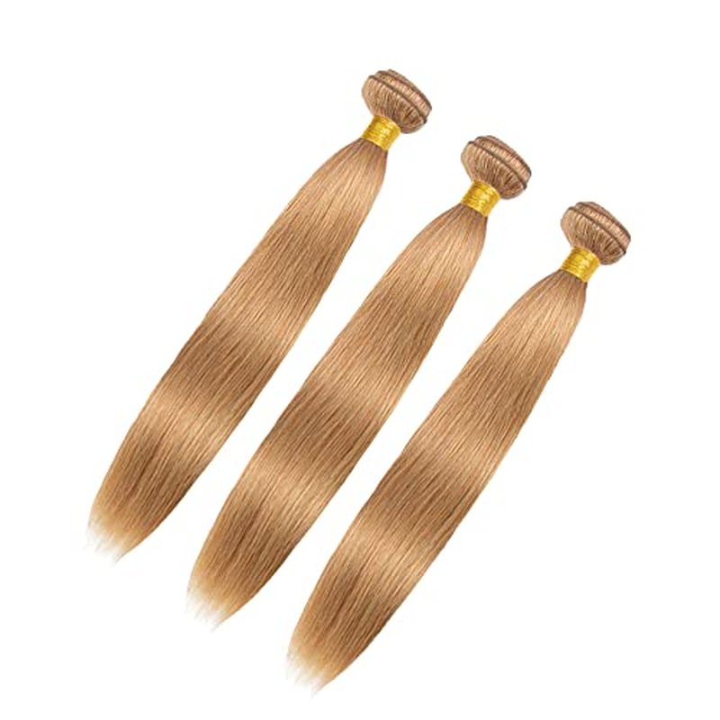 #27 Honey Blonde Straight Hair Bundles 32" - Brazilian Virgin