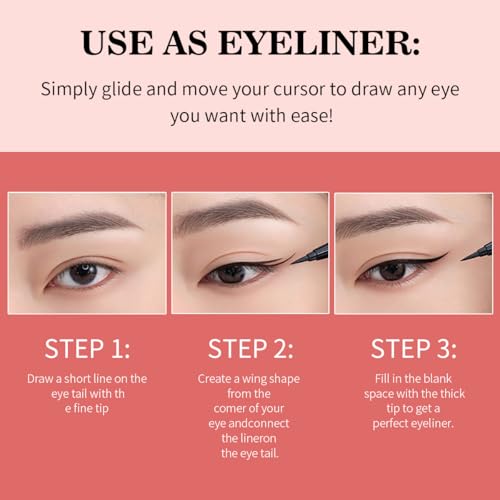 VaaKav Waterproof Eyebrow Pencil 2-in-1, Dark Brown