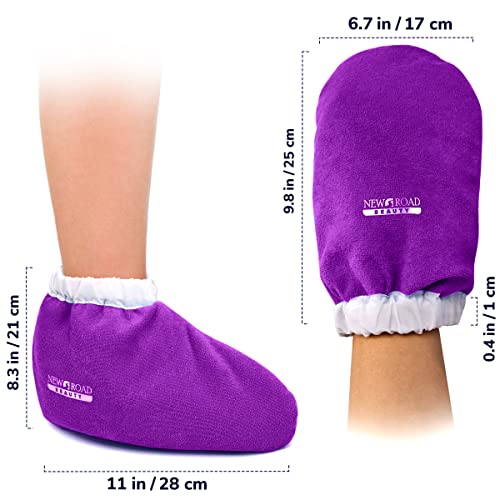 Paraffin Wax Mitts and Booties Set - Insulated Terry Cloth Spa Gloves