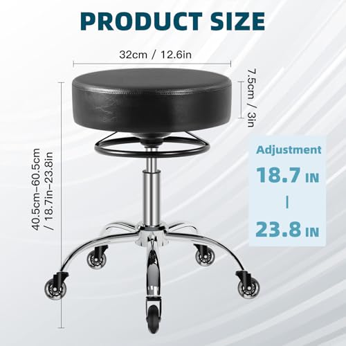 Mineloff Rolling Stool with Wheels, 400 lbs Weight Capacity