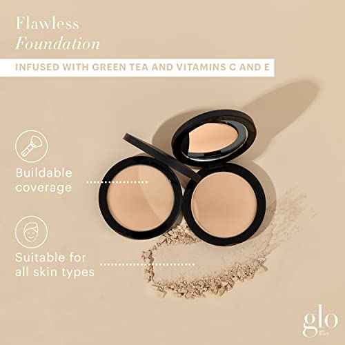 Glo Skin Beauty Pressed Base Powder Foundation Makeup (Honey Medium) - Flawless Coverage for a Radiant Natural, Second-Skin Finish