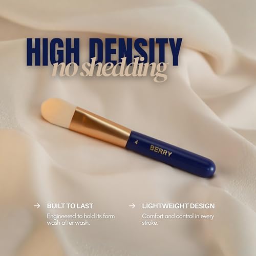 BERRY Blue Premium Makeup Brush Set ? 12-Piece Professional Ultra-Soft Synthetic Brushes for Face & Eyes | Foundation, Powder, Blush, Concealer, Eyeshadow ? Vegan, Cruelty-Free, Numbered, Travel Case