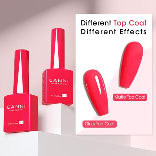 CANNI 9ml Strawberry Pink Gel Nail Polish High Gloss UV LED Soak Off