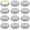 TUZAZO 12-Pack 0.5oz Aluminum Tin Containers with Lids & Labels - Cosmetic & Art Storage