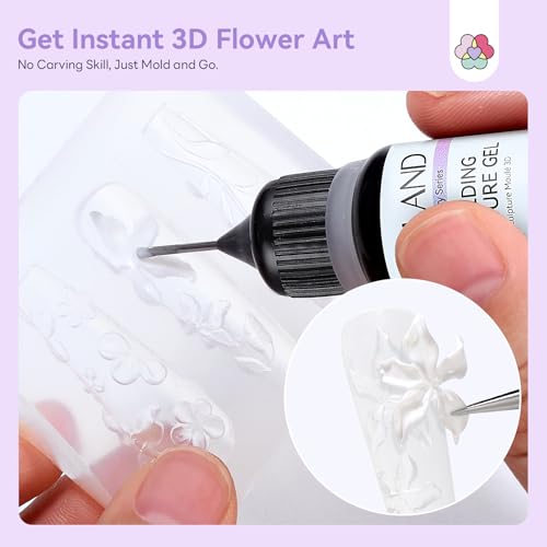 SAVILAND 3D Patting Gel Polish Kit - 9 Colors & Flower Molds