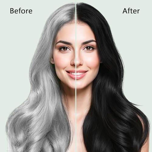 ICEMOUNTAIN Natural Black Hair Dye Shampoo for Gray Coverage