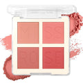 4-Color Matte Blush Palette - Highly Pigmented, Long-Lasting & Waterproof
