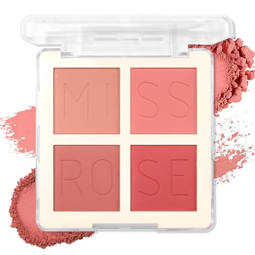 4-Color Matte Blush Palette - Highly Pigmented, Long-Lasting & Waterproof
