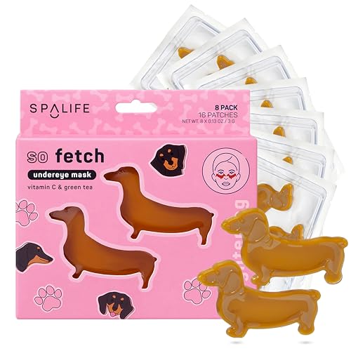 SpaLife Hydrogel Under Eye Patches - Dachshund Shape, 8 Pairs