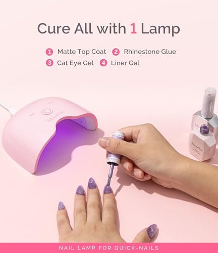 MelodySusie Pink UV LED Nail Lamp for Half-Cured Gel - Compact & Portable