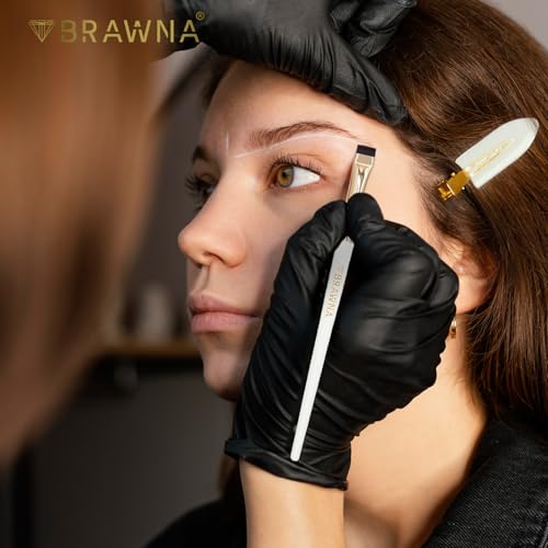 BRAWNA Eyebrow Brush Set - 3 Pc Angled Precision Makeup Brushes