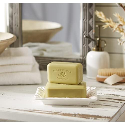 Pre de Provence Artisanal French Moisturizing Soap Bar, Shea Butter Enriched, Quad Milled for Long Lasting Rich Smooth Lather, 5.3 Ounce, Verbena