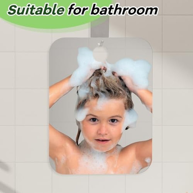 2 Pack Shatterproof Shower Mirrors for Shaving & Makeup