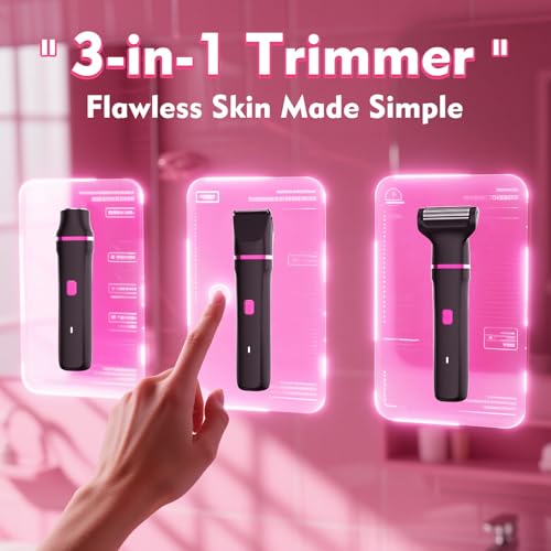 Rose Black 3-in-1 Bikini Trimmer for Women, Body Shaver & Razors - Smooth Kit