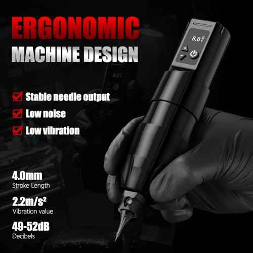 Xnet Moteng Tattoo Machine - Tattoo Gun with 2400mAh Digital LED Display Power Supply Coreless Motor for Professional Tattoo Artists