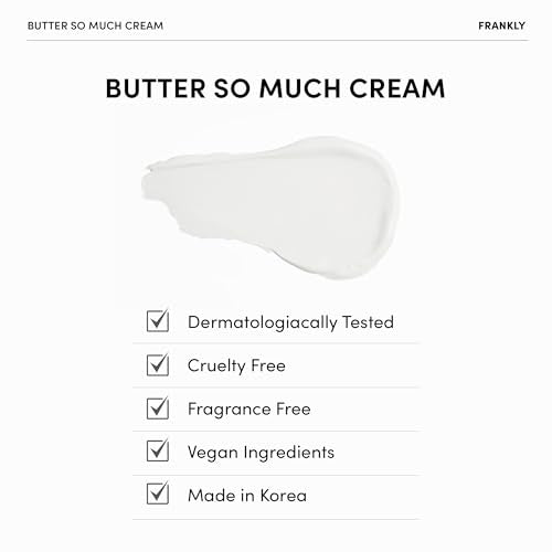 FRANKLY Butter So Much Cream - Intense Moisturizing | Face Moisturizer | 20% Vegan Butter & Plant Oils | 5% Murumuru Butter & 6.3% Jojoba | For Dry & Sensitive Skin | - 1.01 fl. Oz.
