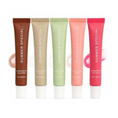 5-Piece Lip Balm Set with Shea Butter & Avocado Oil