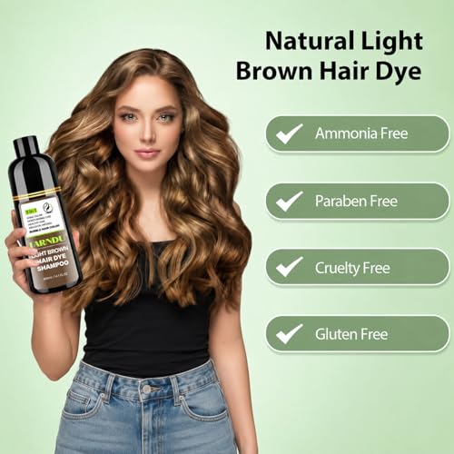 Light Brown Hair Dye Shampoo with Argan Oil - 6 Month Color