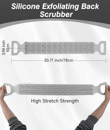 Silicone Back Scrubber with Handles - Exfoliating Bath Tool