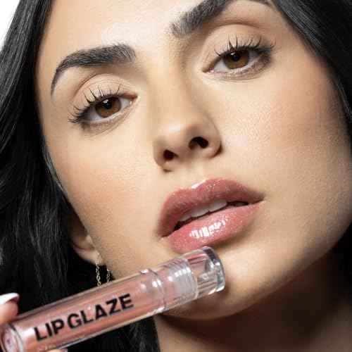 Palladio Lip Glaze Serum, Hydrating Lip Gloss with Peptides & Hyaluronic Acid for Plump, Smooth, and Nourished Lips ? Vegan, High-Shine, Non-Sticky Finish (Rose Sorbet)