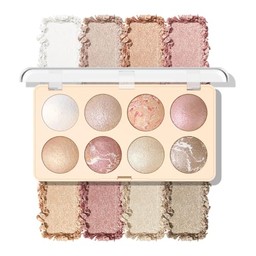 KYDA 8-Color Baked Powder Palette – Eyeshadow, Highlighter & Contour