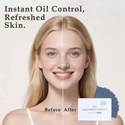 Natural Face Oil Blotting Paper -Bamboo Charcoal 600 Counts, Easy Dispensing Oil Absorbing Sheets, Premium Handy Facial Blotting Papers - Face Skin Care or Beauty Make Up Must Have (White-Bamboo)