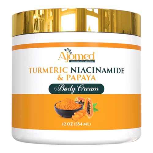 Turmeric body cream? Handmade Niacinamide papaya Turmeric Moisturizer lotion for Dark Spots, Hyperpigmentation, Acne Scars, Evens Tone- turmeric skincare -All Skin Types 8oz (CREAM)