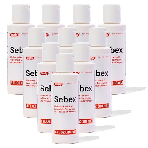 Rugby Sebex Medicated Dandruff Shampoo for Women and Men - 2% Sulfur and 2% Salicylic Acid Anti-Dandruff Shampoo - Helps With Symptoms of Seborrheic Dermatitis and Psoriasis - 4 Oz. (10 Pack)