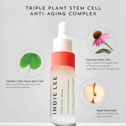 Indie Lee Stem Cell Serum - Rejuvenating Botanicals for Face with Bamboo Extract + Hyaluronic Acid to Combat Visible Signs of Aging, Hydrate + Moisturize (1oz / 30ml)