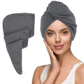 Microfiber Hair Towel with Button - Quick Dry, Anti-Frizz