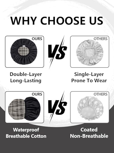 Men's Reusable Shower Cap Waterproof Double-Layer