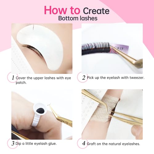 Beauty7 Lower Lash Extension Tray - J Curl 0.15mm Mixed 5-7mm
