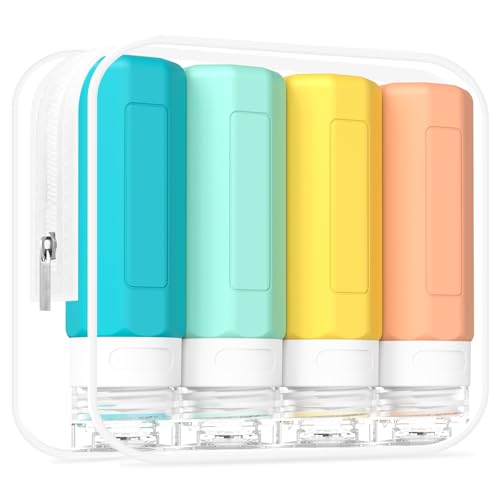 Redfly TSA Approved Travel Bottles - 3oz Leak Proof Silicone Set
