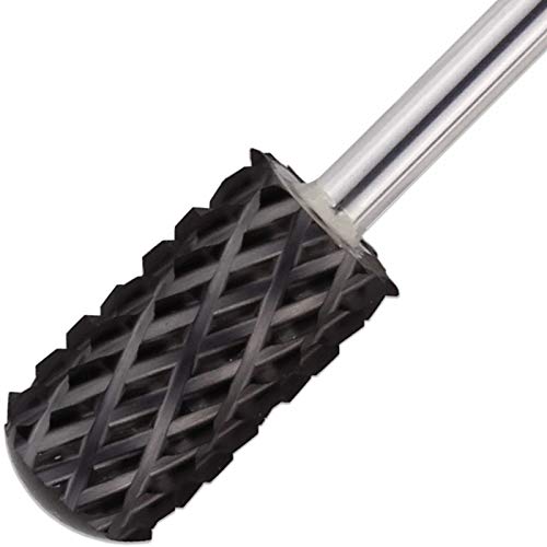 PANA Smooth Top Large Barrel 3/32" Shank Size - (DLC Black, 4X Coarse Grit) - Fast remove Acrylic or Hard Gel Nail Drill Bit for Manicure Pedicure Salon Professional or Beginner