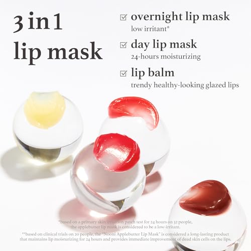 NOONI Appleberry Peptide Lip Mask - Overnight Hydrating Lip Care (0.42 oz)