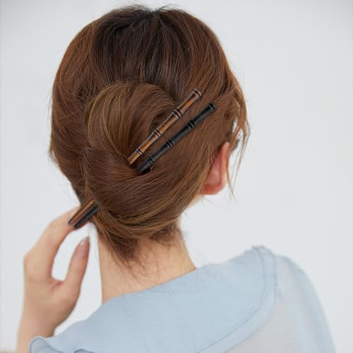 12 Pcs Vintage Wood Hair Sticks – Bamboo Chopsticks