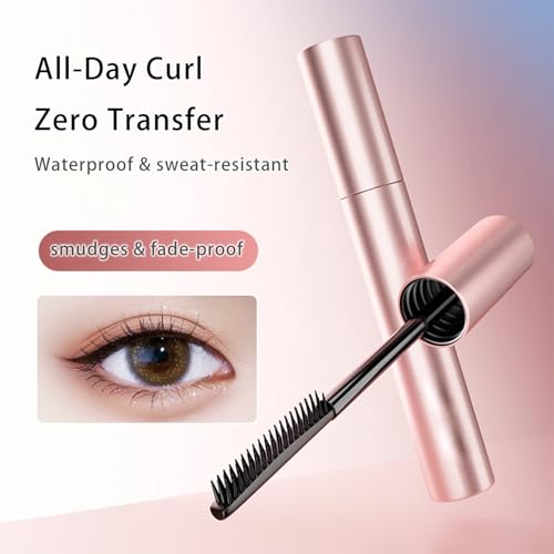 Black Waterproof Mascara with Curved Brush for Lengthening