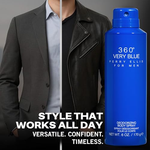 Perry Ellis 360° Very Blue Body Spray for Men | 6 oz