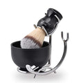 JEQUIL&CORENVEO Deluxe Shaving Kit for Men, 3 in 1 Shaving Set Includes Shaving Brush, Shaving Bowl, Razor & Brush Holder