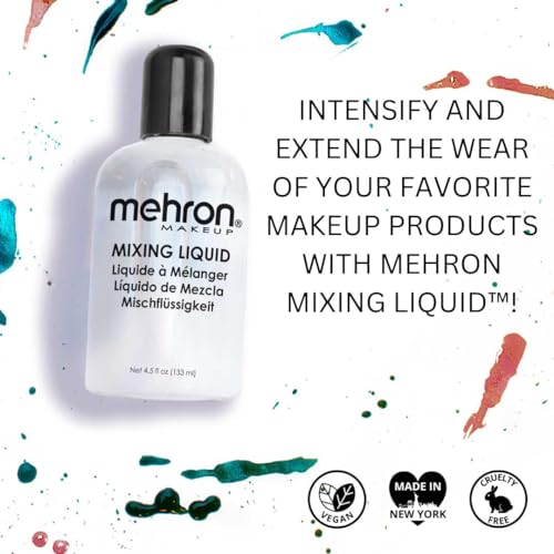 Mehron Makeup Mixing Liquid | Water Resistant For All Day Wear | Multi-Use Makeup Transformer | Eyeliner Mixing Medium | Clear 1 fl oz (30 ml)