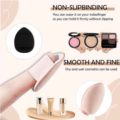 12 pcs Makeup Sponge Blender Sponges for Liquid, Cream, and Powder, Make up sponges for foundation Powder Puff Face Triangle Face Makeup Puff Wet Dry Dual-Use (Black)