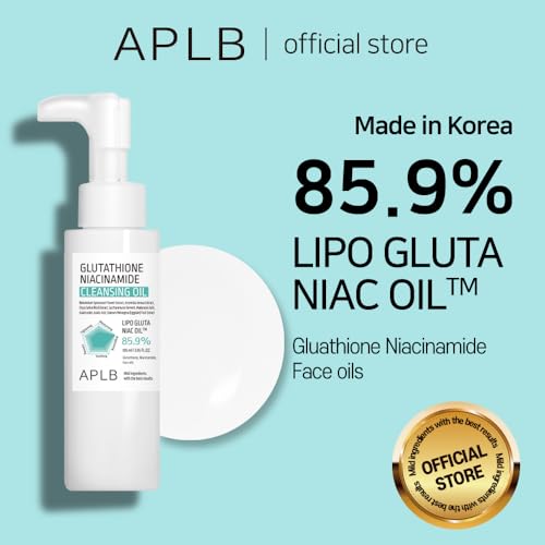 APLB Glutathione Niacinamide Cleansing Oil | LIPO GLUTA NIAC OIL¢â 85.9% 3.55 FL.OZ/Korean Skincare, Makeup remover for sensitive skin, Moisturize, Blackhead care