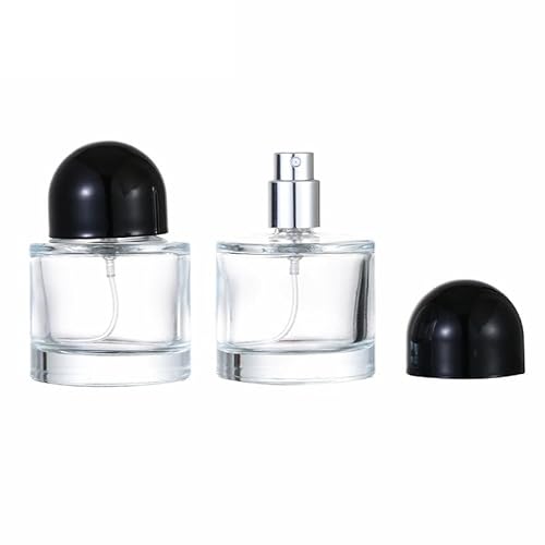 6 Pcs Round Glass Perfume Atomizer,30ml Empty Refillable Perfume Spray Bottle for Men and Women,Portable Fragrance Fine Mist Spray Bottle Dispenser for Travel (Black)