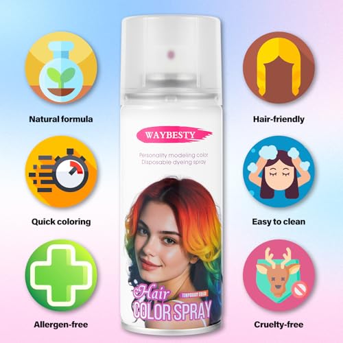 Temporary Washable Hair Color Spray - Light Blue for Parties & Cosplay