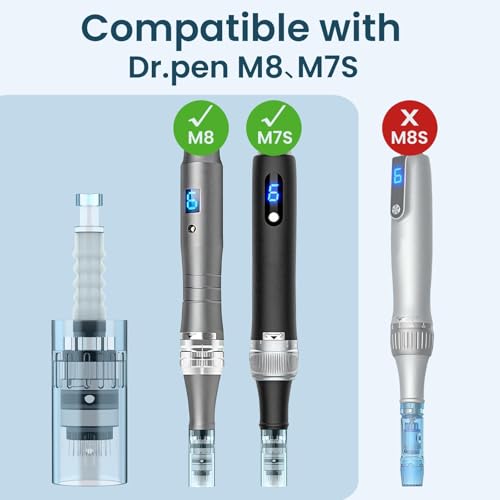 12Pcs Microneedling Pen Cartridges for Dr Pen M8,M7S (4x36Pin,4x16Pin,4xRound Nano)0.25mm