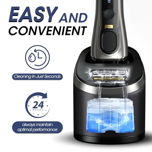 Electric Shaver Cleaning Solution - Electric Razor Cleaner£¬Compatible With Braun Cleaning Solution & Renew Refill Cartridges - Clipper Blade Cleaner - 3 Bottles, Makes 9 Refills