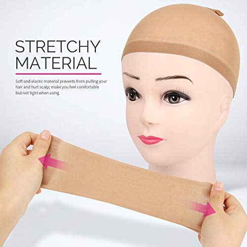 Nylon Wig Cap - Light Brown Stretchy Stocking Cap for Women Men Kids - Variation of Nylon Wig Cap